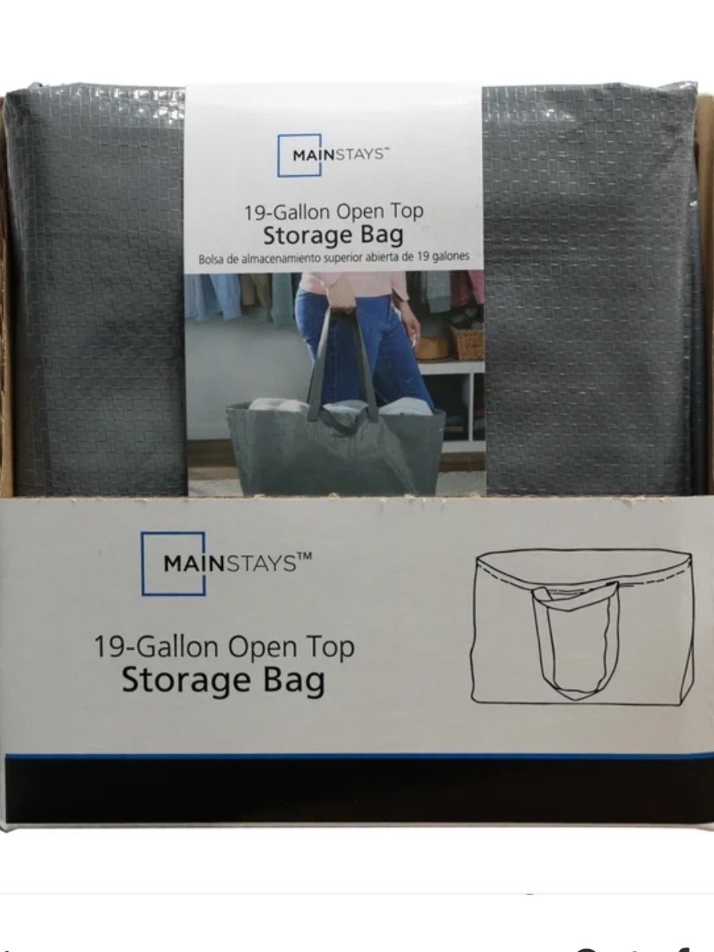 Mainstays 19 Gallon Heavy Duty Open Top Storage Bags Set of 2 NWOT